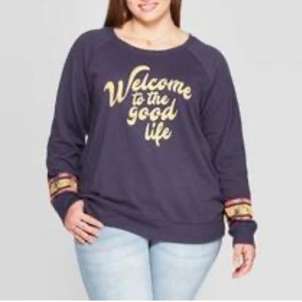 Zoe + Liv Women’s Graphic Sweatshirt Size Large Juniors - Picture 6 of 6